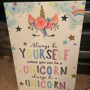 Cracker Barrel Unicorn Inspirational Art - Multicolor